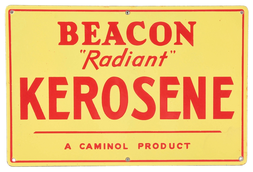 BEACON "RADIANT" KEROSENE PORCELAIN SERVICE STATION SIGN. 
