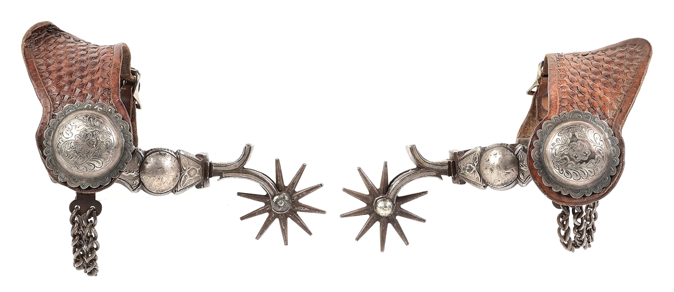 1800S DOUBLE MOUNTED CALIFORNIA SPURS.