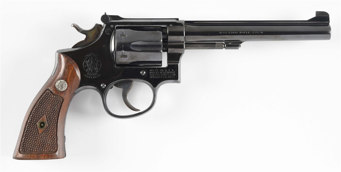 (M) SMITH & WESSON K22 DOUBLE ACTION REVOLVER.