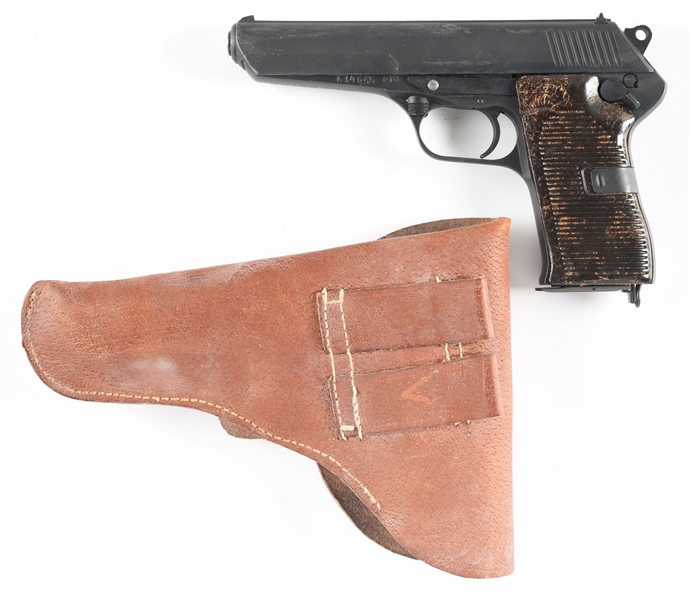 (C) CZ MODEL 52 SEMI-AUTOMATIC PISTOL WITH HOLSTER.
