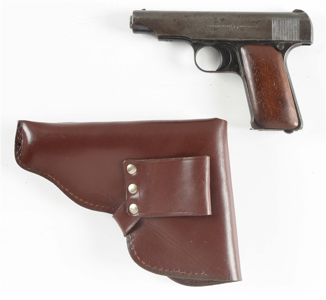 (C) DEUTSCHE WERKE ORTGIES SEMI-AUTOMATIC PISTOL WITH REPRODUCTION HOLSTER.
