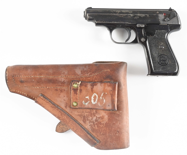 (C) J.P SAUER MODEL 38H SEMI-AUTOMATIC PISTOL WITH HOLSTER.
