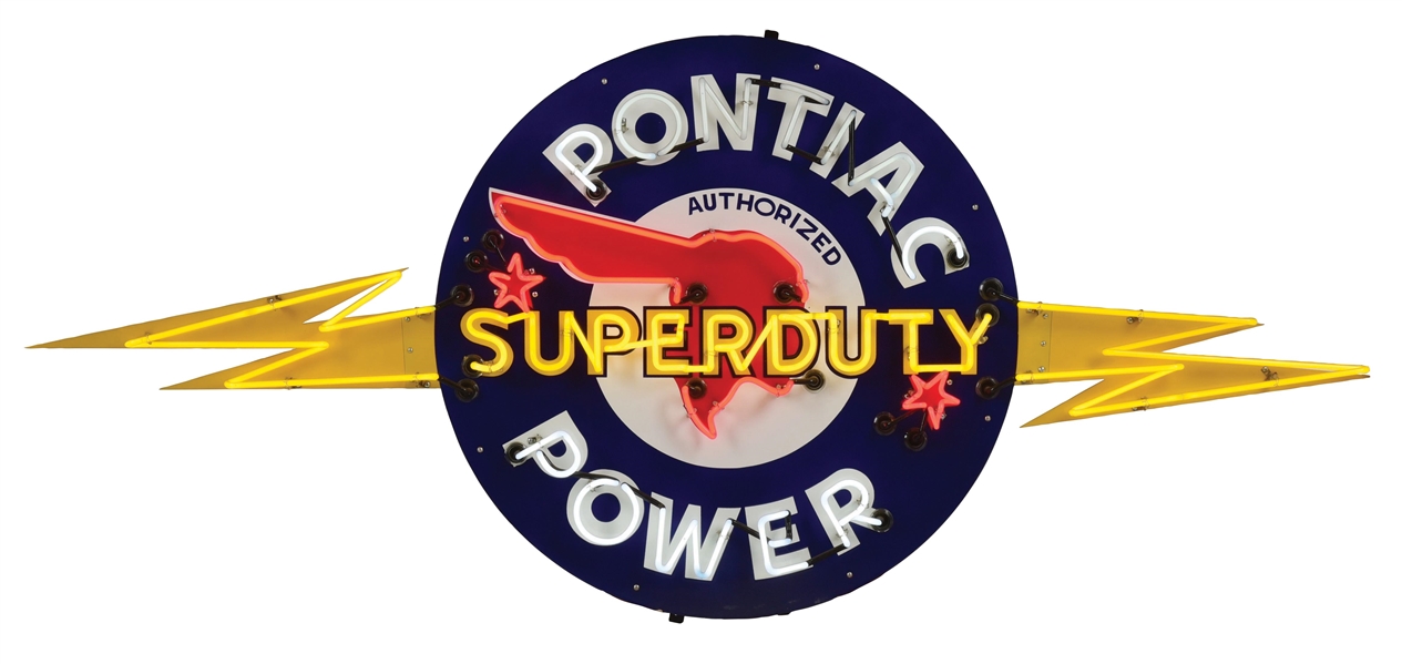 PONTIAC SUPERDUTY POWER CONTEMPORARY NEON DISPLAY SIGN.