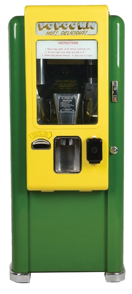 U-POP-IT RESTORED POPCORN COIN OPERATED MACHINE. 