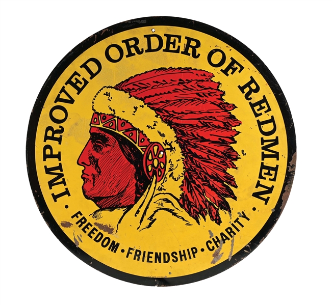 IMPROVED ORDER OF REDMEN W/ NATIVE AMERICAN GRAPHIC.
