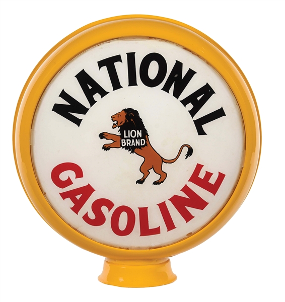 NATIONAL LION BRAND GASOLINE 15" SINGLE LENS ON METAL HIGH PROFILE BODY. 