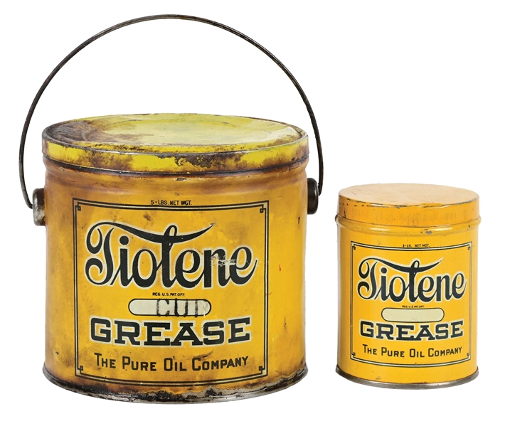 COLLECTION OF 2: TIOLENE GREASE ONE & FIVE POUND CANS.