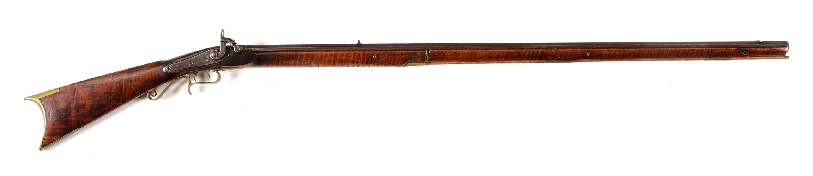 (A) PENNABECKER MARKED PERCUSSION KENTUCKY RIFLE.
