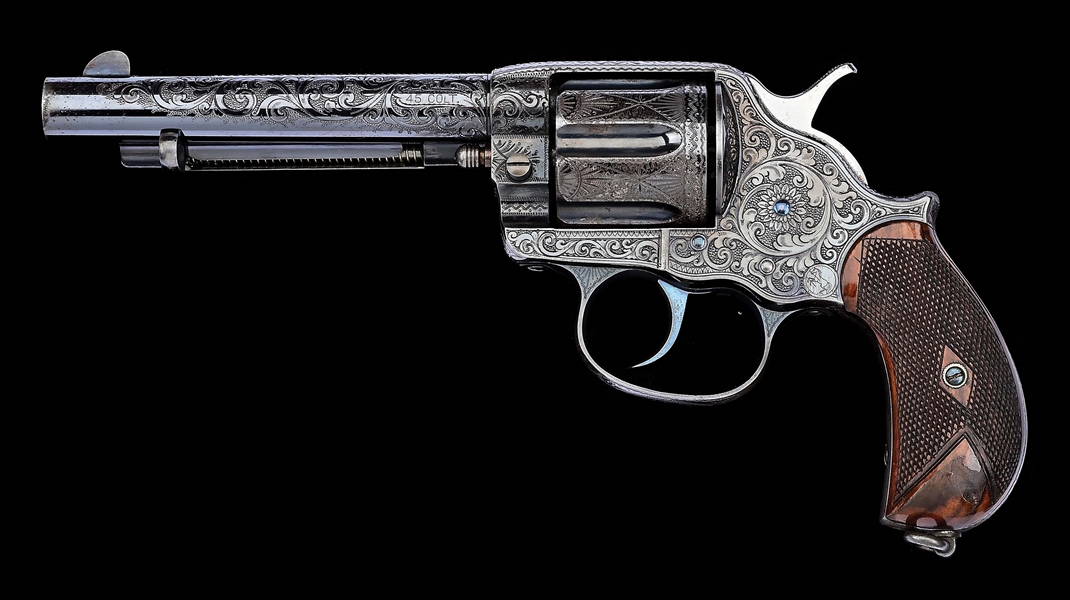 (A) EXEMPLARY, QUITE POSSIBLY THE HIGHEST CONDITION EXAMPLE KNOWN, BLUED FACTORY ENGRAVED COLT MODEL 1878 FRONTIER DOUBLE ACTION REVOLVER (1892).