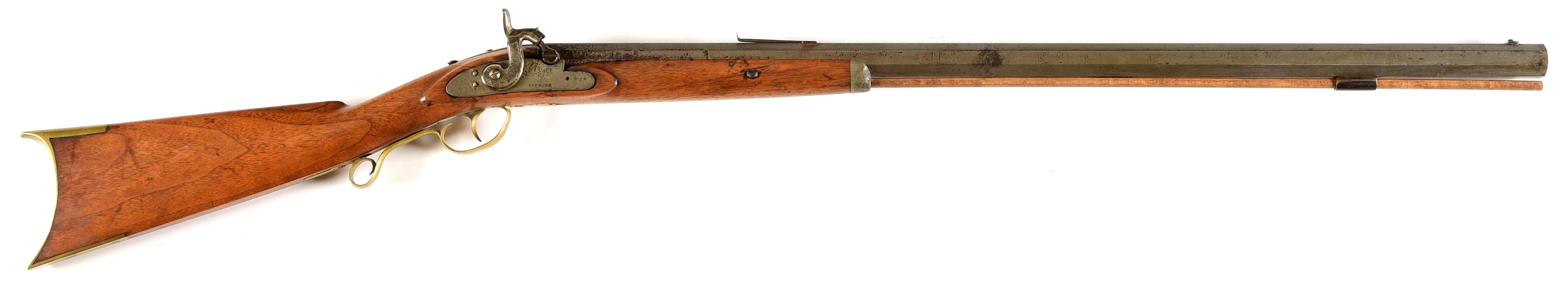 (A) GEO. L. HOLMES PERCUSSION RIFLE WITH REMINGTON BARREL.