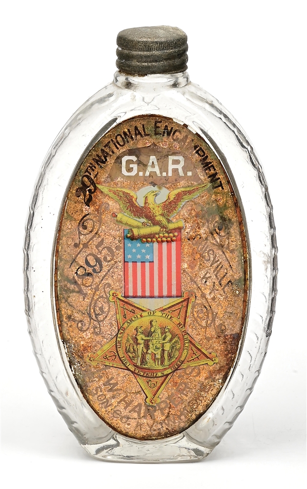 1895 G.A.R HARPERS FLASK.