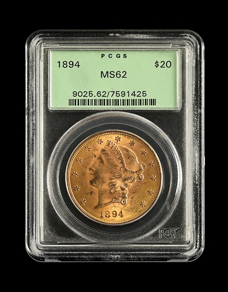 1894 $20 LIBERTY GOLD PCGS MS62.