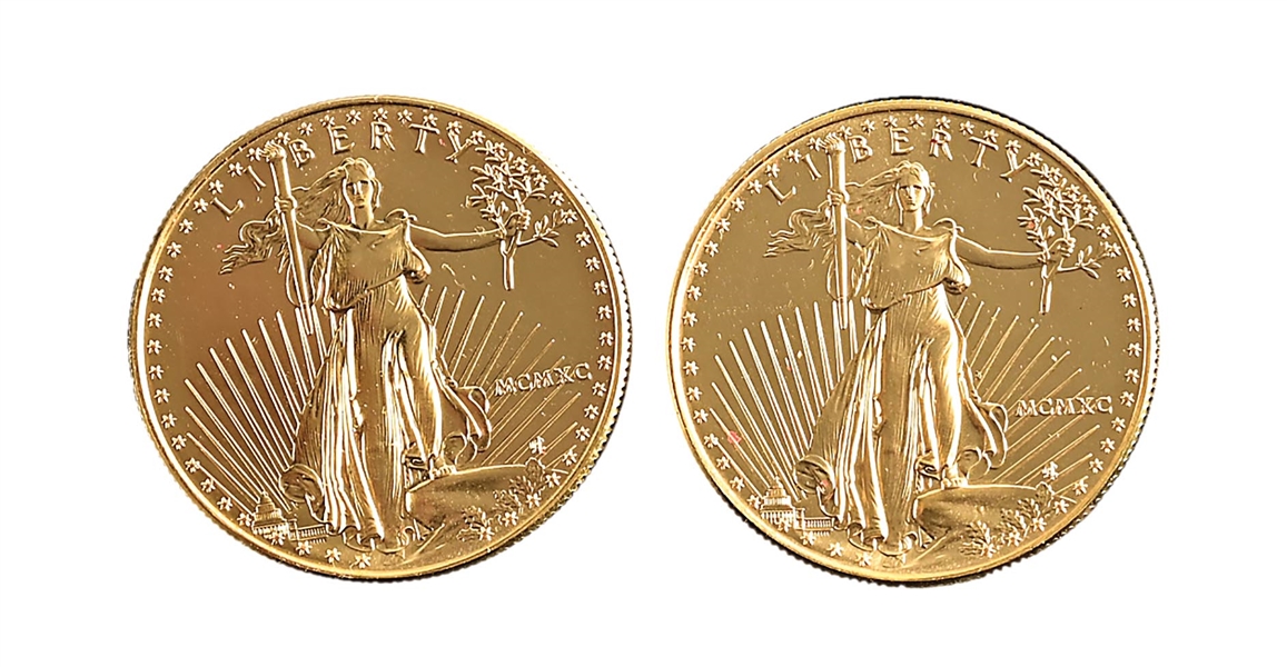 LOT OF 2: 2016 $20 ST. GAUDENS GOLD COINS BU+.