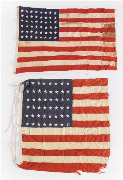 LOT OF 2: US 48 STAR FLAGS.