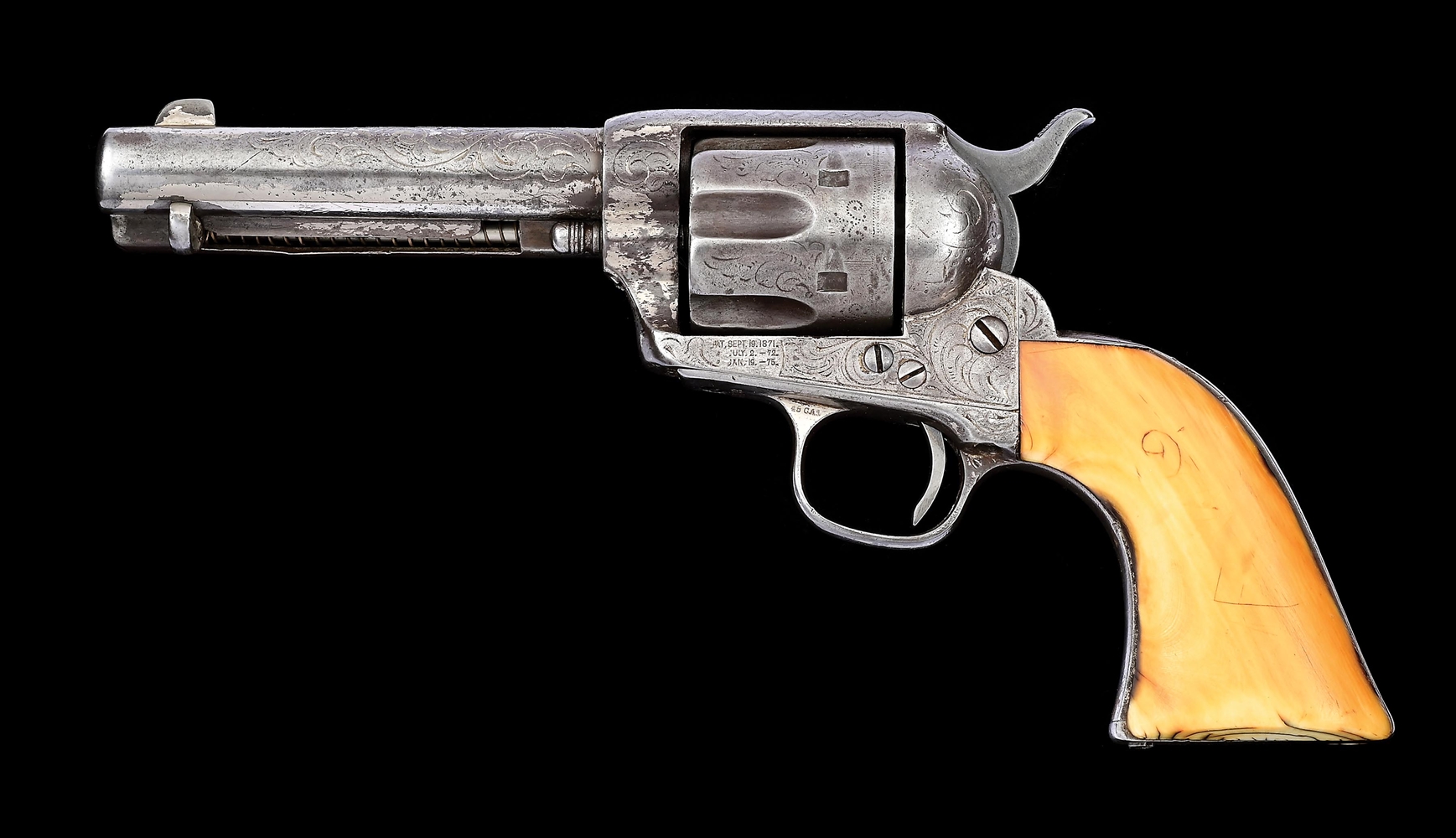 (A) NEW YORK ENGRAVED COLT SINGLE ACTION ARMY WITH ASSOCIATION TO T ANCHOR RANCH.