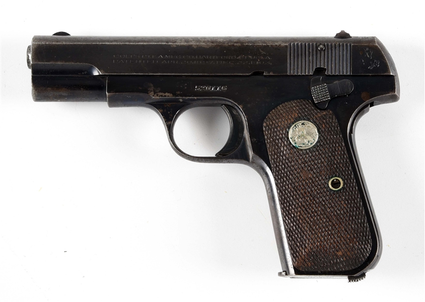 (C) COLT MODEL 1903 SEMI-AUTOMATIC PISTOL WITH JAPANESE BROWN LEATHER HOLSTER (1936).