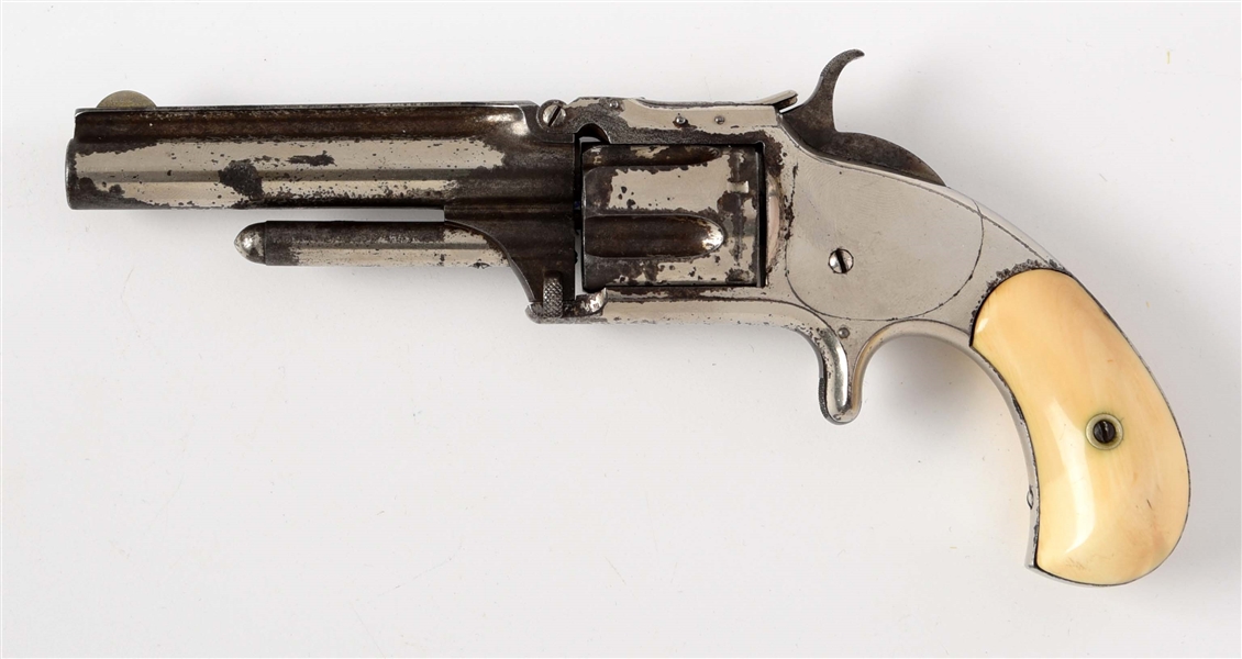 (A) SMITH & WESSON MODEL 1 - 1/2 REVOLVER WITH IVORY GRIPS.