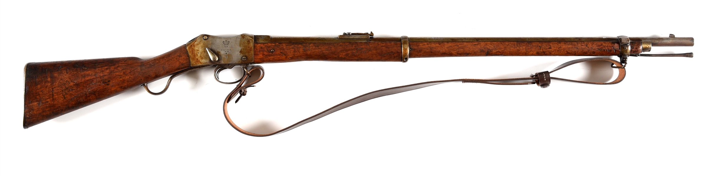 (A) ENFIELD 1876 MARTINI-HENRY ACTION RIFLE.
