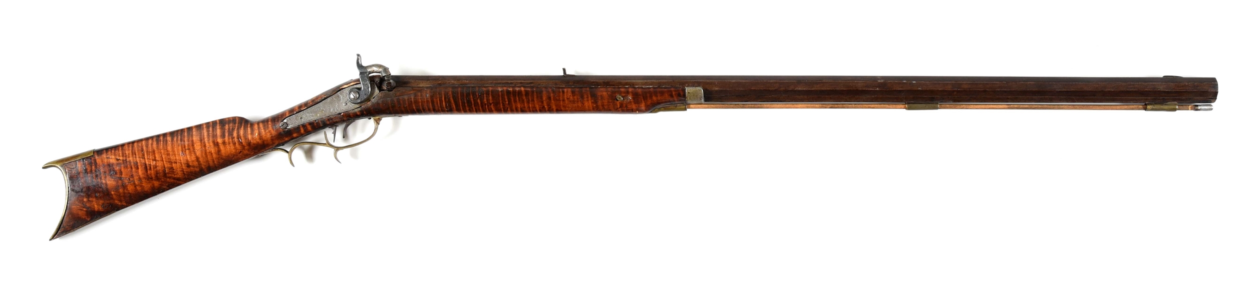 (A) HALF STOCK PERCUSSION RIFLE WITH GOLCHER LOCK.