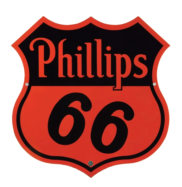 OUTSTANDING PHILLIPS 66 PORCELAIN SERVICE STATION SIGN.