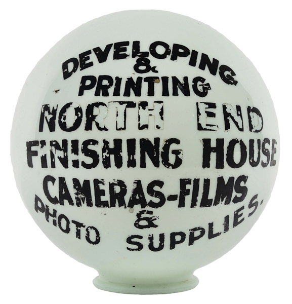 DEVELOPING & PRINTING CAMERA AND FILMS HAND PAINTED SPHERE GLOBE. 