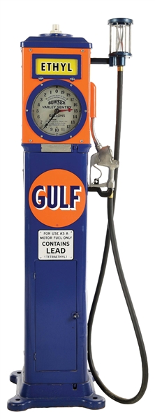 BOWSER MODEL #318 "VARLEY SENTRY" GAS PUMP RESTORED IN GULF GASOLINE. 