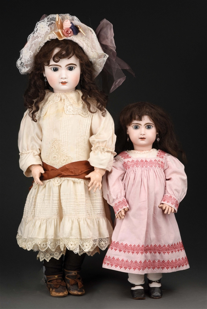 LOT OF 2: OPEN MOUTH JUMEAU BEBES DOLLS.