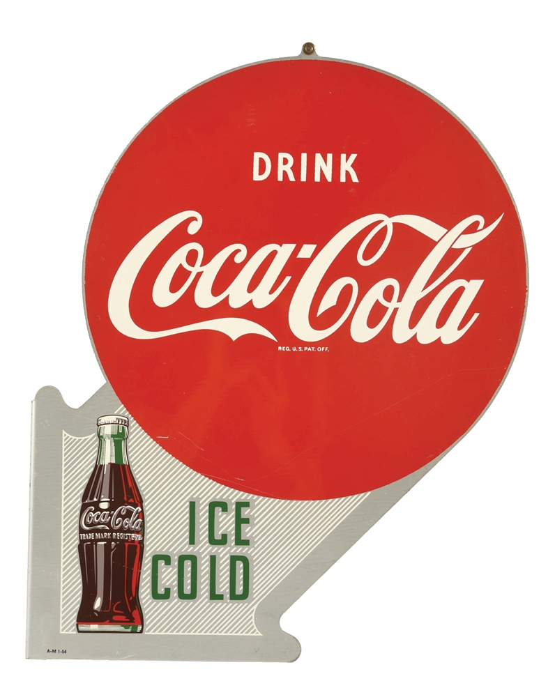 ICE COLD COCA-COLA FLANGE SIGN.