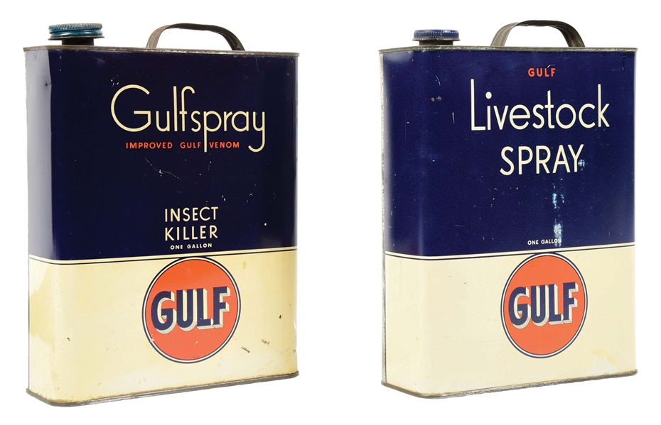 COLLECTION OF 2: GULF LIVESTOCK SPRAY & INSECT KILLER ONE GALLON FLAT CANS. 