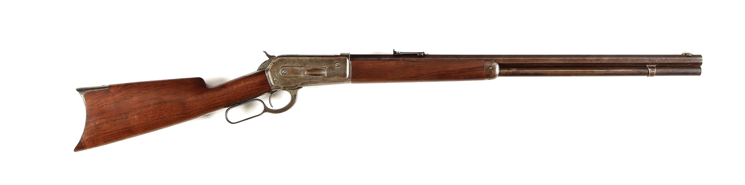 (A) VERY EARLY WINCHESTER MODEL 1886 LEVER ACTION RIFLE, SERIAL NUMBER 125.