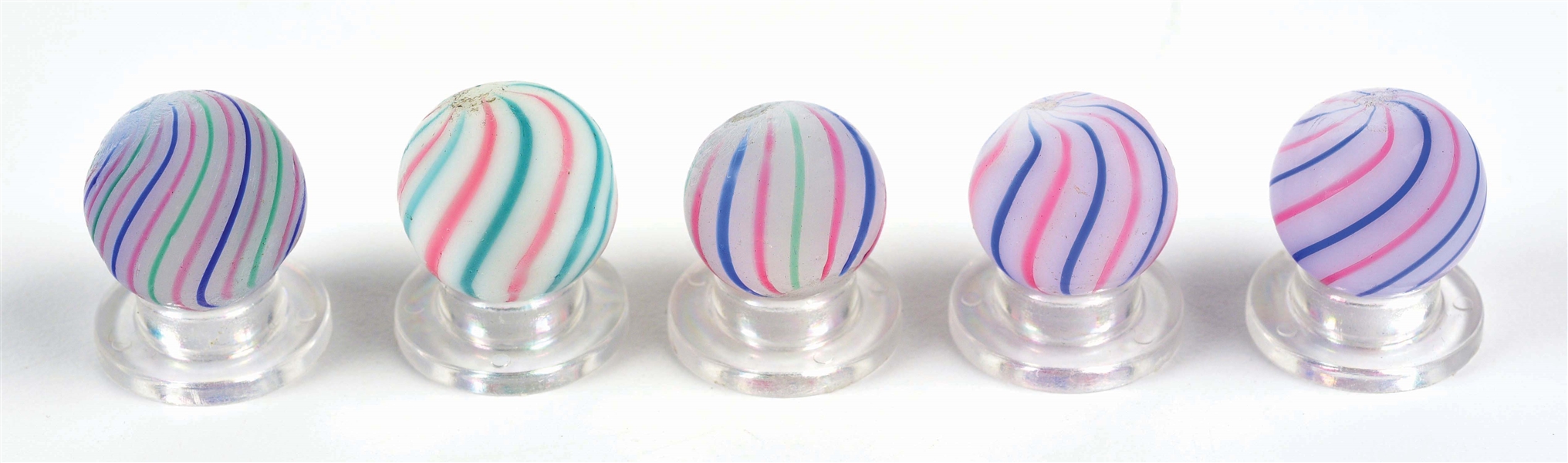 LOT OF 5: CLAMBROTH MARBLES.