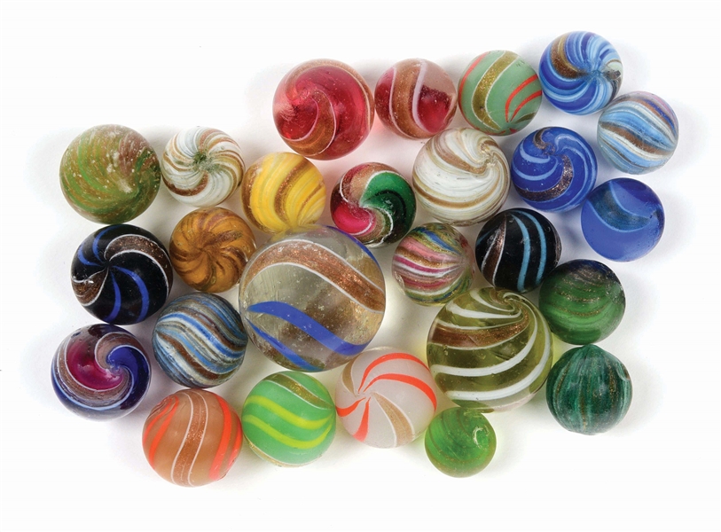 LOT OF 26: LUTZ MARBLES.