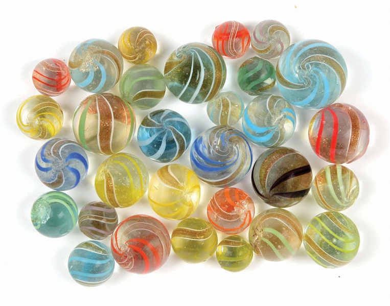 LOT OF 30: LUTZ MARBLES.