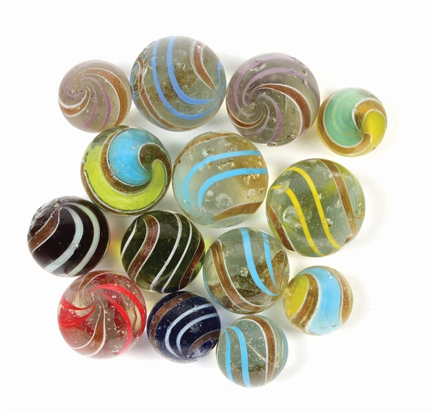 LOT OF 14: LUTZ MARBLES.