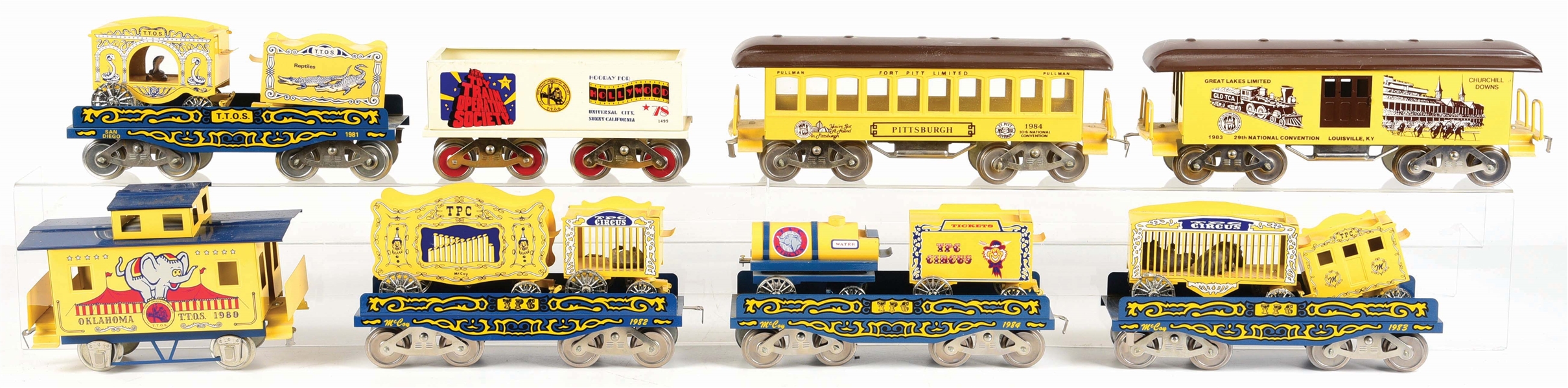 LOT OF CIRCUS-RELATED STANDARD GAUGE TRAINS FROM MCCOY.