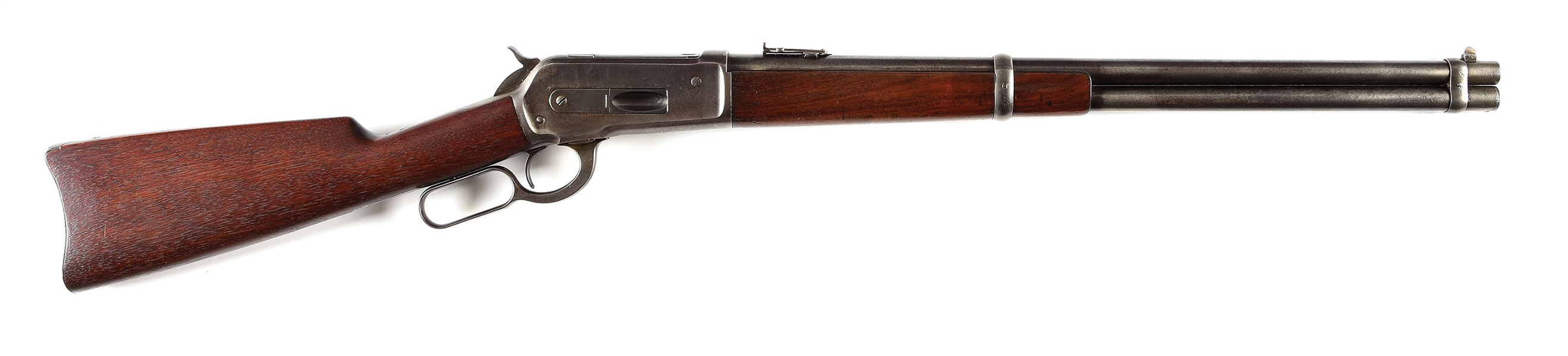 (A) WINCHESTER MODEL 1886 LEVER ACTION SADDLE RING CARBINE.