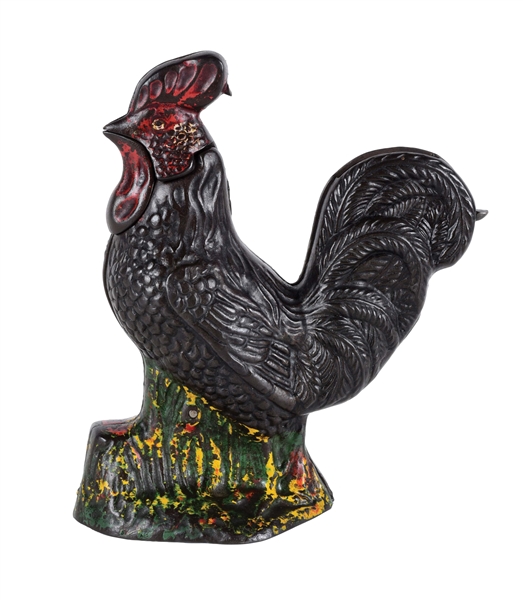 CAST IRON ROOSTER MECHANICAL BANK.