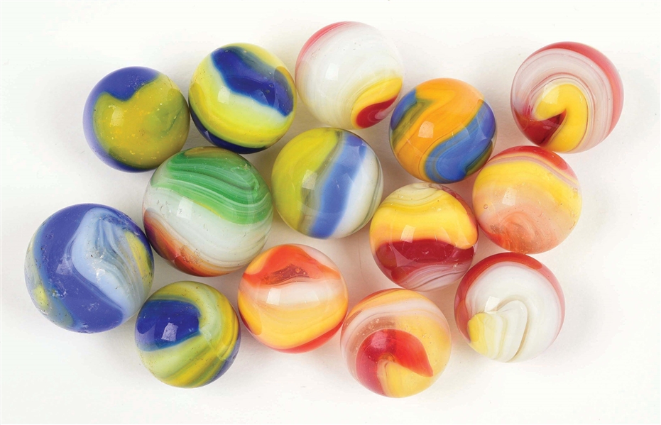 LOT OF 14: AKRO MARBLES.
