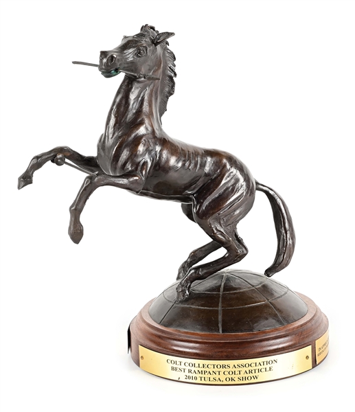 RAMPANT COLT BRONZE PRESENTED TO DICK BURDICK BY THE COLT COLLECTORS ASSOCIATION.