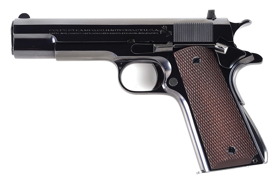 (C) SUPERB COLT ACE .22 LR SEMI-AUTOMATIC PISTOL WITH BOX, PRE-FLOATING CHAMBER (1931).