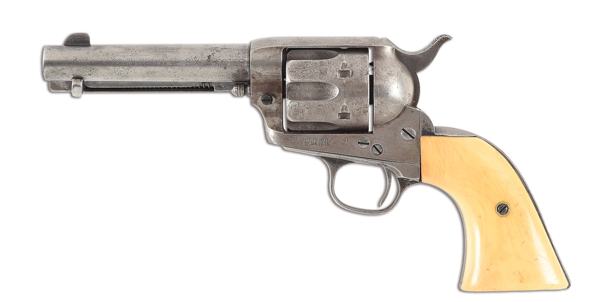 (A) COLORADO MINER ATTRIBUTED COLT FRONTIER SIX SHOOTER SAA REVOLVER WITH WYOMING RIG.