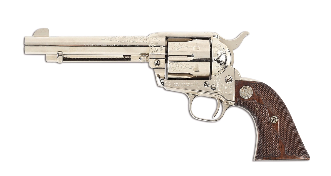 (C) FACTORY ENGRAVED COLT SINGLE ACTION ARMY REVOLVER WITH BOX.