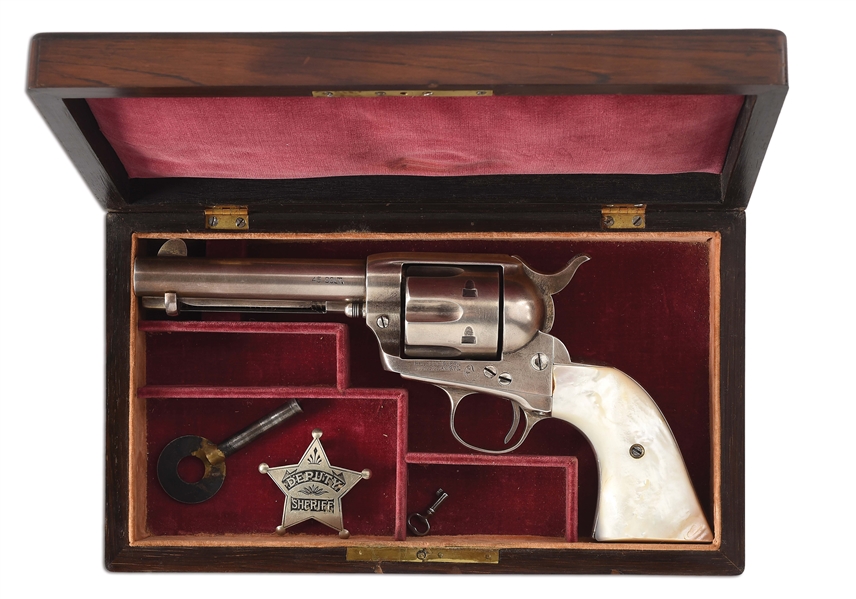 (C) HISTORIC PRESENTATION SILVER PLATED COLT SINGLE ACTION ARMY .45 COLT REVOLVER.