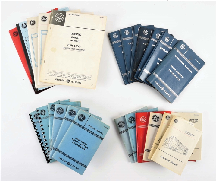 LARGE LOT OF GENERAL ELECTRIC LOCOMOTIVE INSTRUCTION MANUALS.