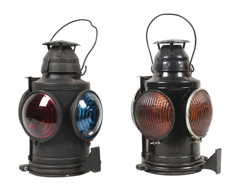 LOT OF 2: B&O RR RAILROAD CABOOSE MARKER LAMPS.