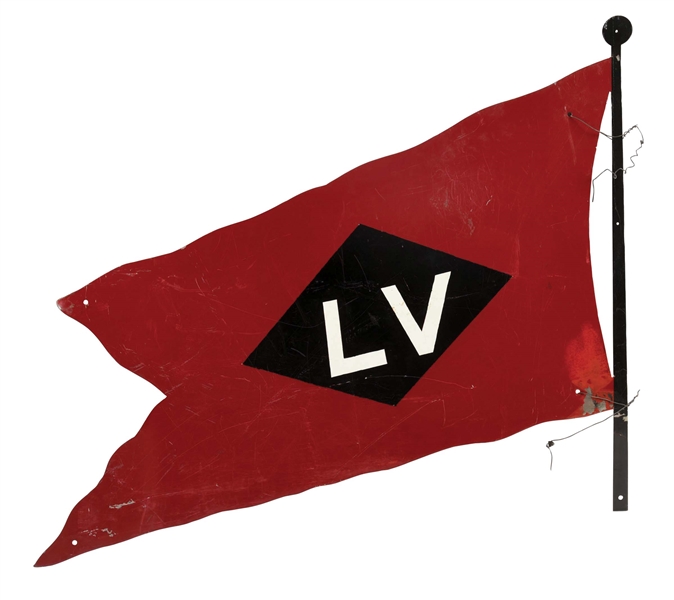 LEHIGH VALLEY LOCOMOTIVE NOSE FLAG.
