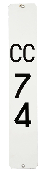 "MILWAUKEE ROAD" PORCELAIN BRIDGE MARKER SIGN CC 74.