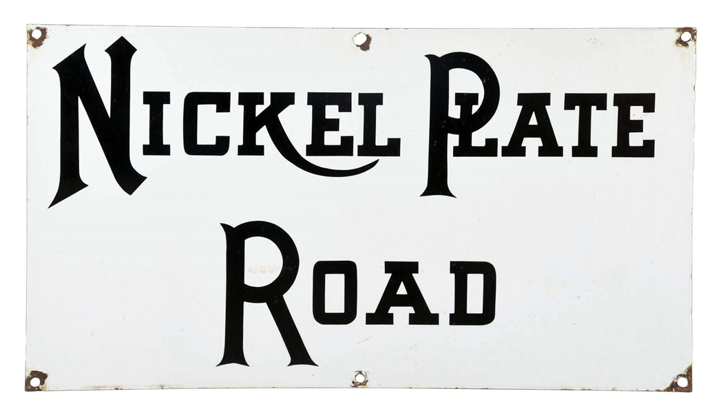 NICKEL PLATE ROAD PORCELAIN RAILROAD SIGN.