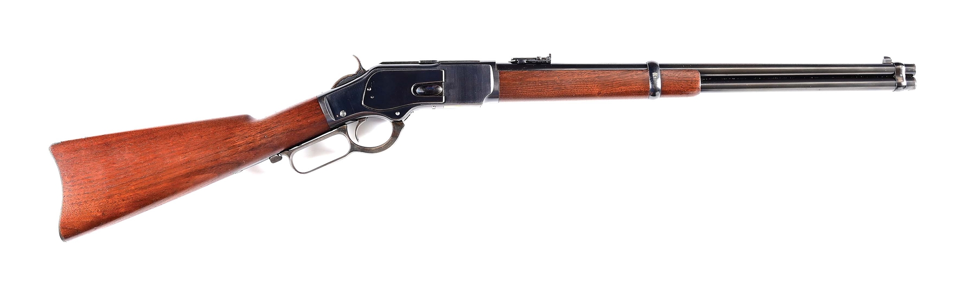 (A) WINCHESTER MODEL 1873 SADDLE RING CARBINE.