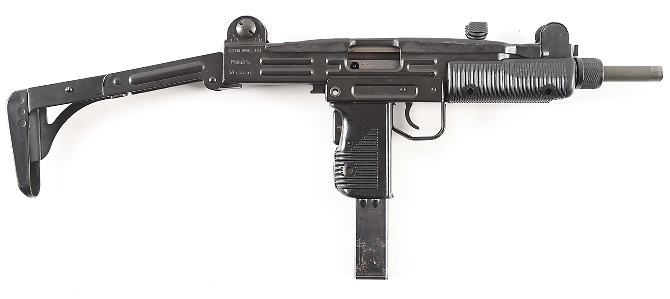 (N) IMI UZI MODEL B IMPORTED BY ACTION ARMS AND FIT WITH FULL AUTO BOLT MACHINE GUN (FULLY TRANSFERABLE).